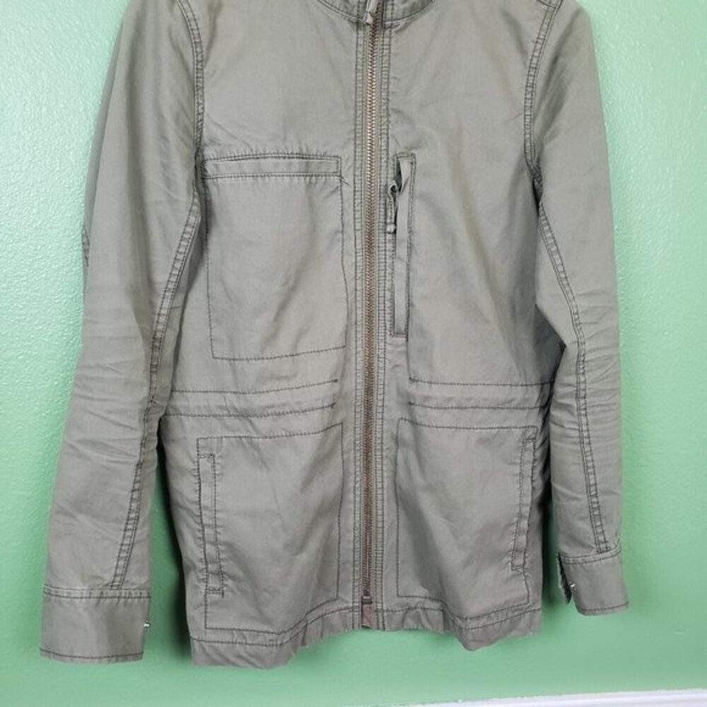 Madewell Fleetware olive green long zip up jacket size Small - Picture 6 of 11